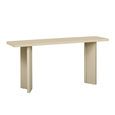 Stylish Console Table With Pine Veneer And Geometric Legs,Suitable For Living Room, Study And Dining Room by Latitude Run