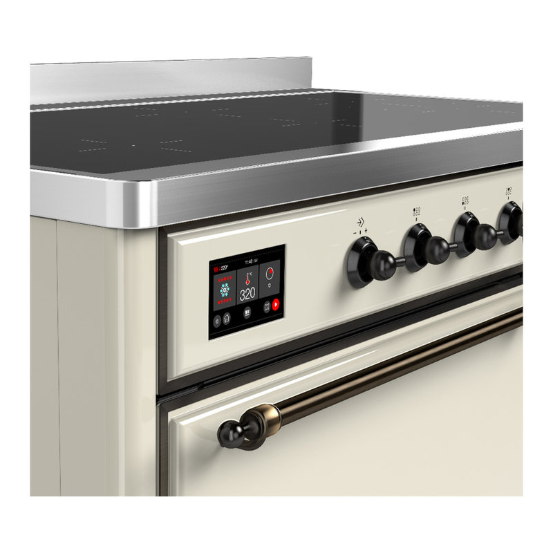 Majestic III Series 48 Inch Induction Range with 6 Induction Elements in Antique White (Chrome Trim), Antique White