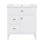 Meuble-lavabo de salle de bain de 76 cm (30 po) avec lavabo, tiroir rabattable et 2 tiroirs, blanc-282466733-282466735