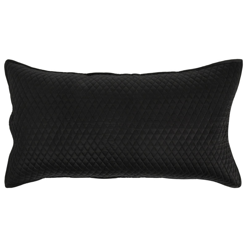 Taie décorative en satin de coton Winthrop, Noir, Très grand lit