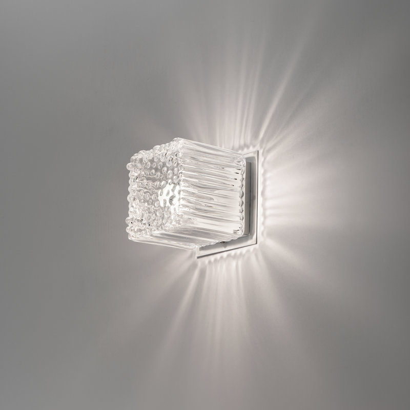 Cubetti Flush Mounted Sconce, Clear