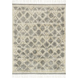 HYGGE Hand Knotted Wool Geometric Area Rug in Smoke/Taupe