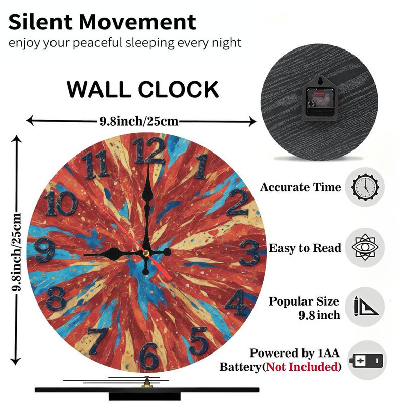 Chiffres sur une horloge à éclaboussures