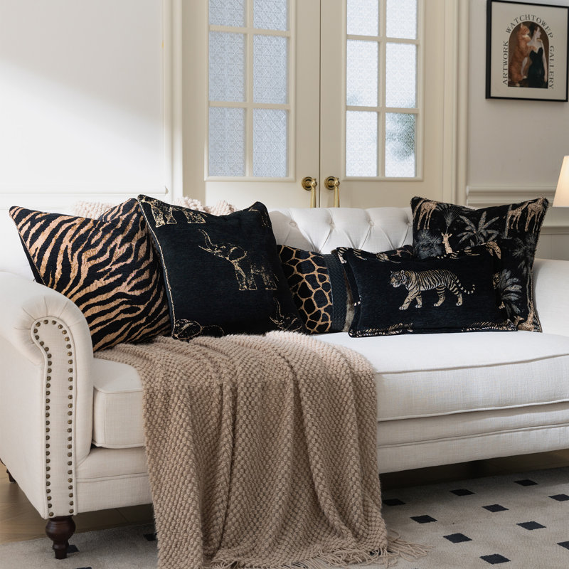 Housse de coussin 1 pièce en chenille 20 "x 13" pour canapé-lit, 13"H x 20"W