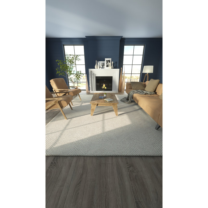 Wheaton Wool Chevron Area Rug in Taupe, Rectangle 9' x 12'