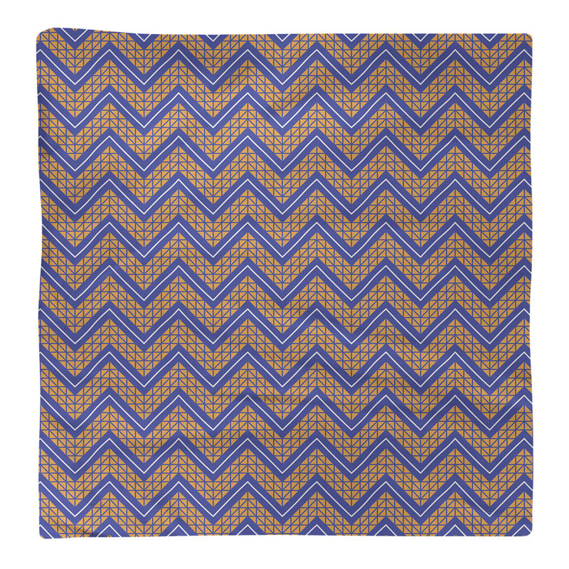 Serviette de coton à la main inversée classique Stephenie, Bleu / Orange, H 0,1 po x l 22 po x P 22 po, Polyester sergé