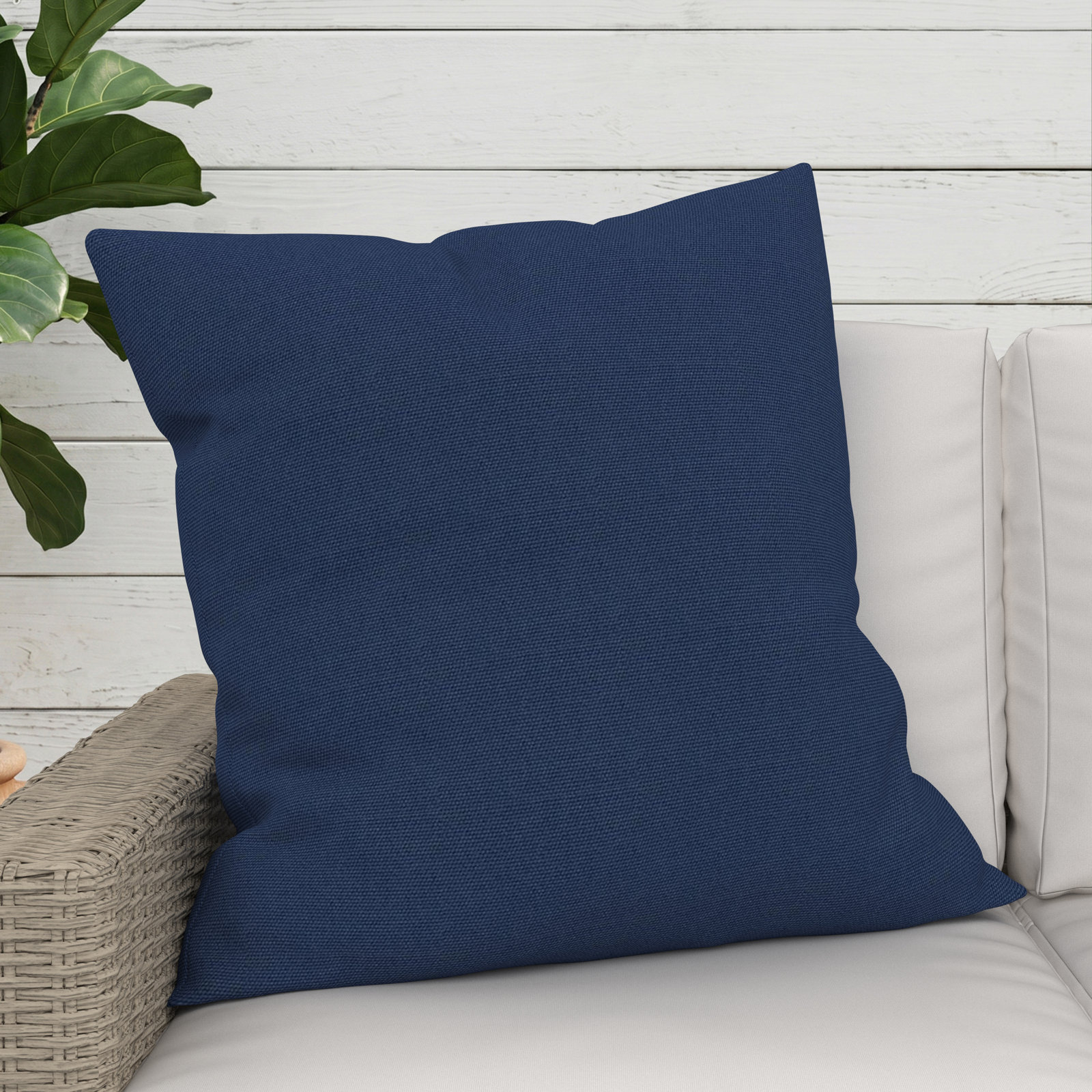 Indoor/Outdoor Throw Pillow, Square 24", Canvas Navy Sunbrella® Canvas