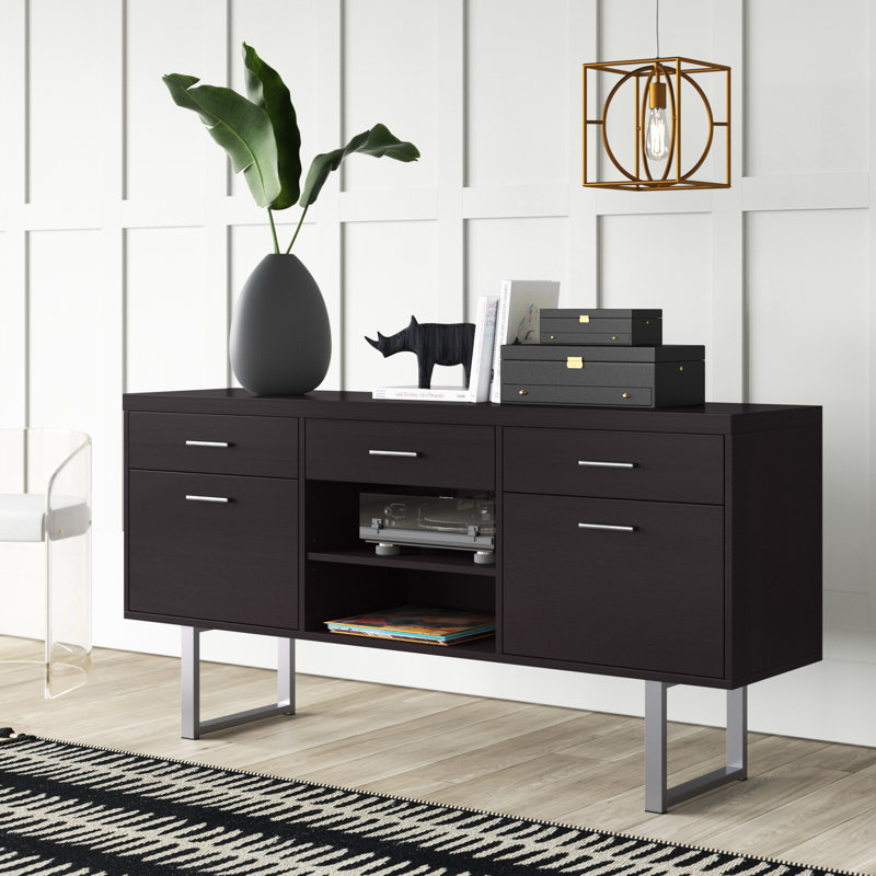 Metal Base Credenza Desk