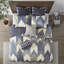 3 pièces de courtepointe en coton imprimé bleu marine double / grand - confort prélavé, cassé, revers uni, literie pour impression, 2 taies décoratives incluses-130666324