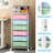 Rolling Storage Drawers with Wheels ,Utility Cart with 6 Large Drawers and Wooden Tabletop-1823129701