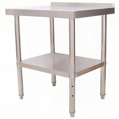 Table de préparation robuste en acier inoxydable avec tablette réglable