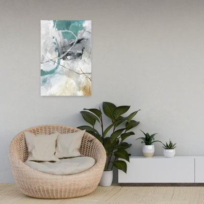 Enigmatic Teal I Abstract Modern Art