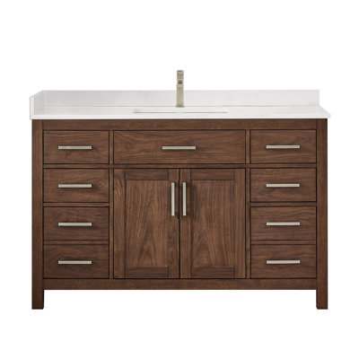 Beckett 54" Freestanding Single Bathroom Vanity with Quartz Top