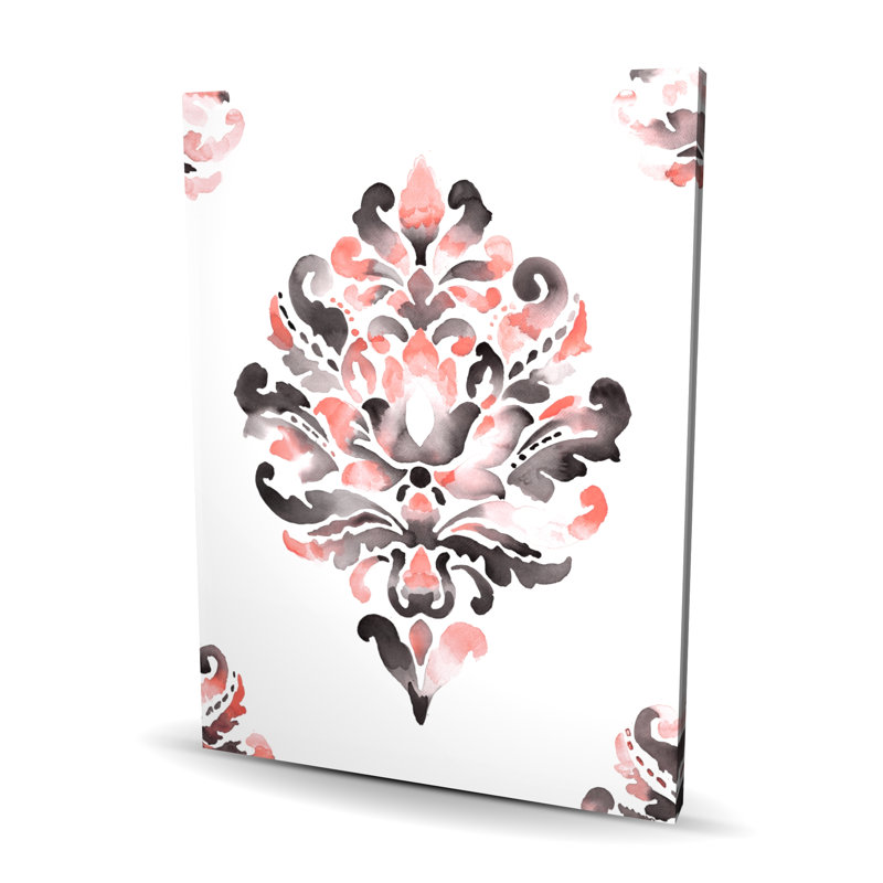 Ornement baroque corail - motif de salon sur toile