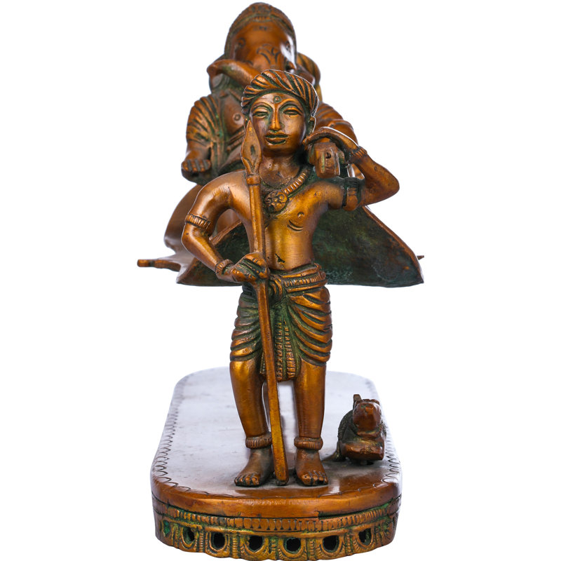 Figurine Lord Ganesha sur Palki, Brun