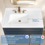 36 po L x 22 po W comptoir de salle de bain en quartz blanc avec comptoir simple en céramique Dosseret et dosseret en H, 3 trous de robinet pré-percés