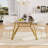 47.3-Inch Rectangular Glass Dining Table, Suitable For 1-6 People, Modern Style Home Kitchen Dining Table, Equipped With Sturdy Metal Table Legs,Suitable For Dining Room,Living Rooms, Offices, Gold-128396949