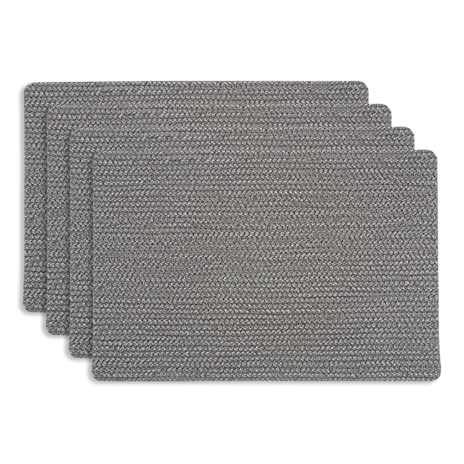KAF Home Twist Vinyl Placemats, Gray