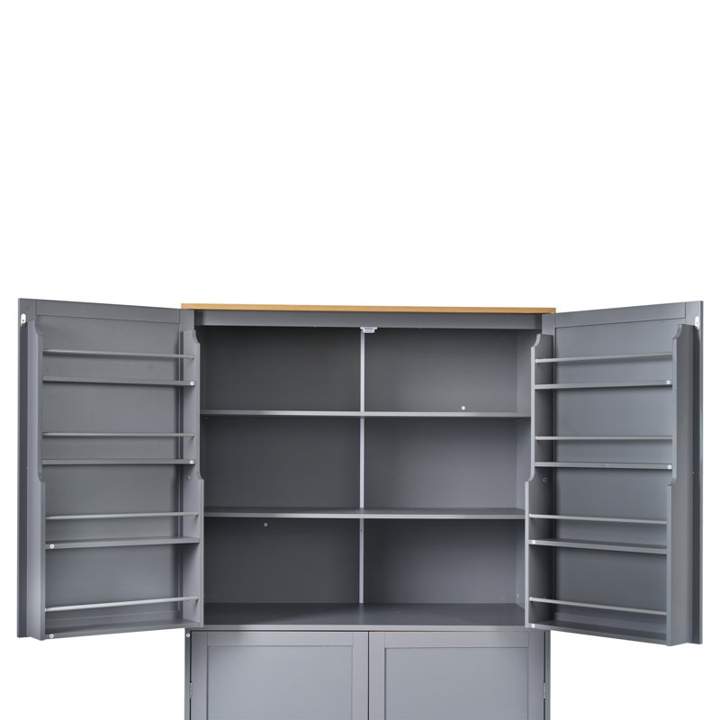Garde-manger avec tablettes Heins French Doors, Gris