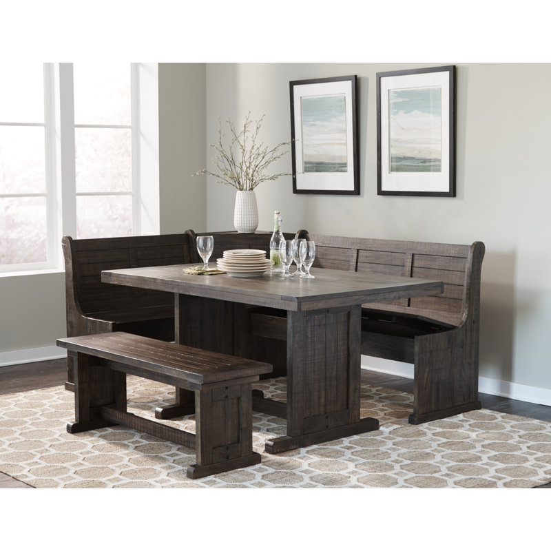 Villepinte 4 - Piece Solid Wood Breakfast Nook Dining Set, Tobacco Leaf