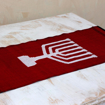 Wildon Home® Handmade Red Candelabra Lights Cotton Table Runner