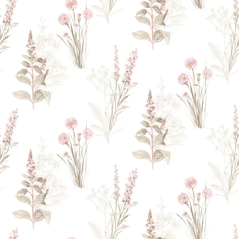 Garretson 10m x 52.8cm Satin Wallpaper Roll, Pink/Grey