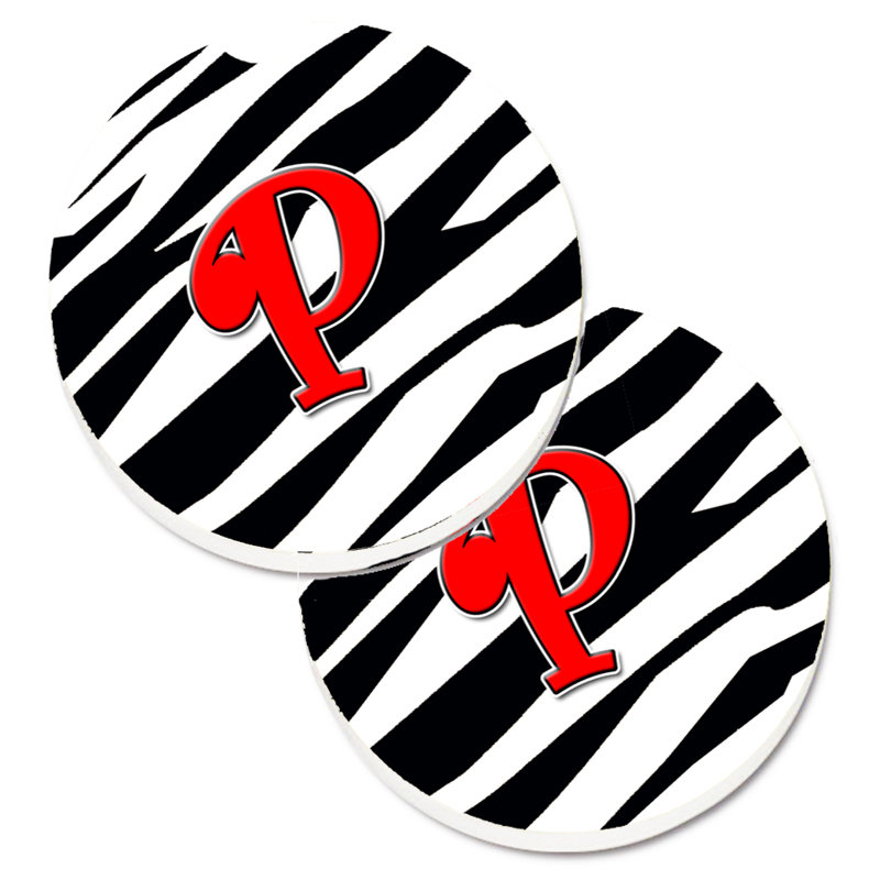 Sous-verre à cogramme initial de q tiger, P, Noir / Rouge