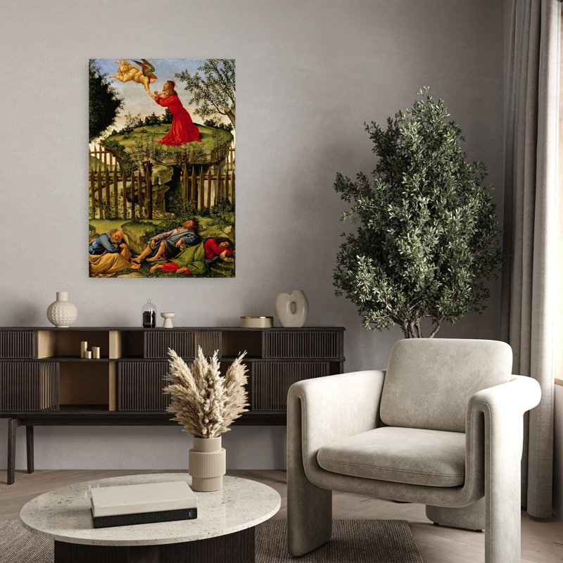L'agonie au jardin, vers 1500. Estampe d'art mural abstraite et contemporaine., H 36 po x l 24 po