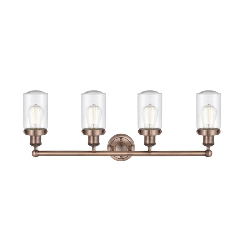 Éclairage pour meuble-lavabo à intensité variable à 4 lumières Erkson, Bullé, Cuivre antique