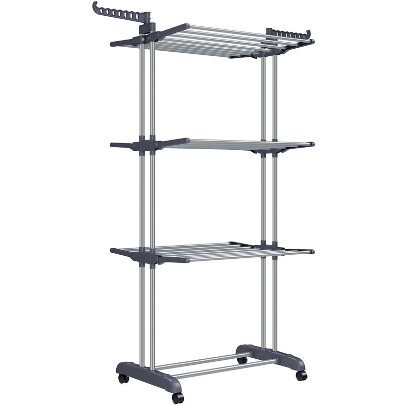 Steel Foldable Freestanding Drying Rack, Grey