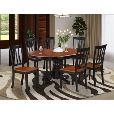 Emmaline Butterfly Leaf Rubberwood Solid Wood Dining Set by Alcott Hill