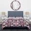 Patchwork floral rose - ensemble de housse de couette abstrait - microfibre de polyester-687094621