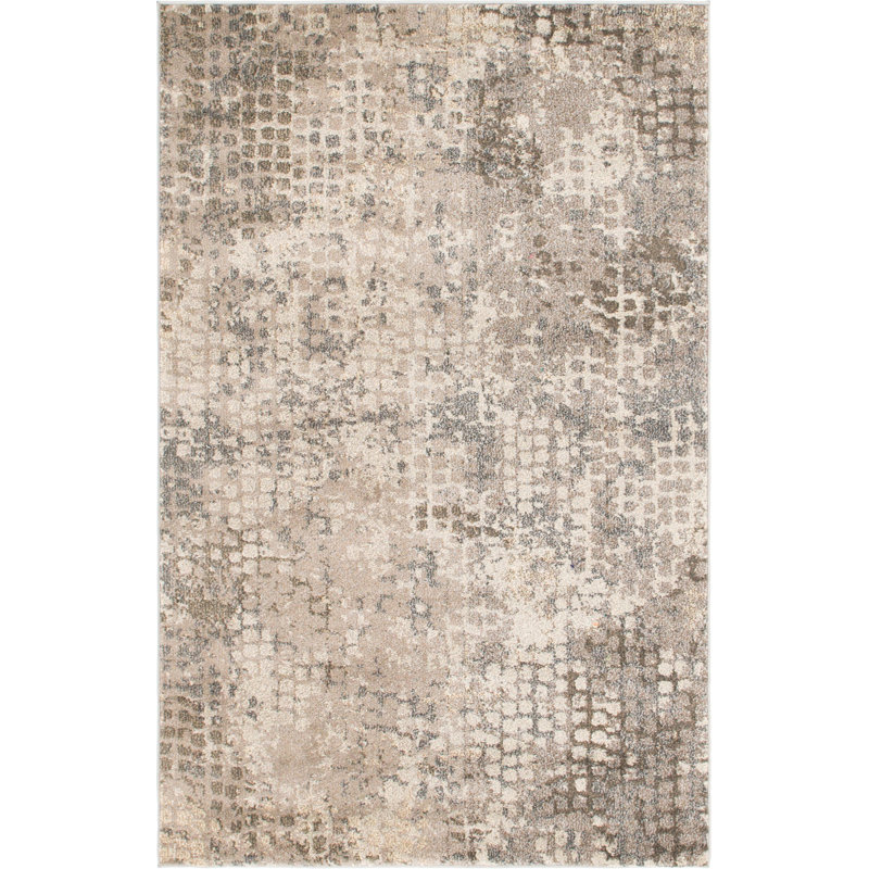 Tapis abstrait gris Hashimoto, Rectangle 4 pi 1 po x 6 pi 1 po