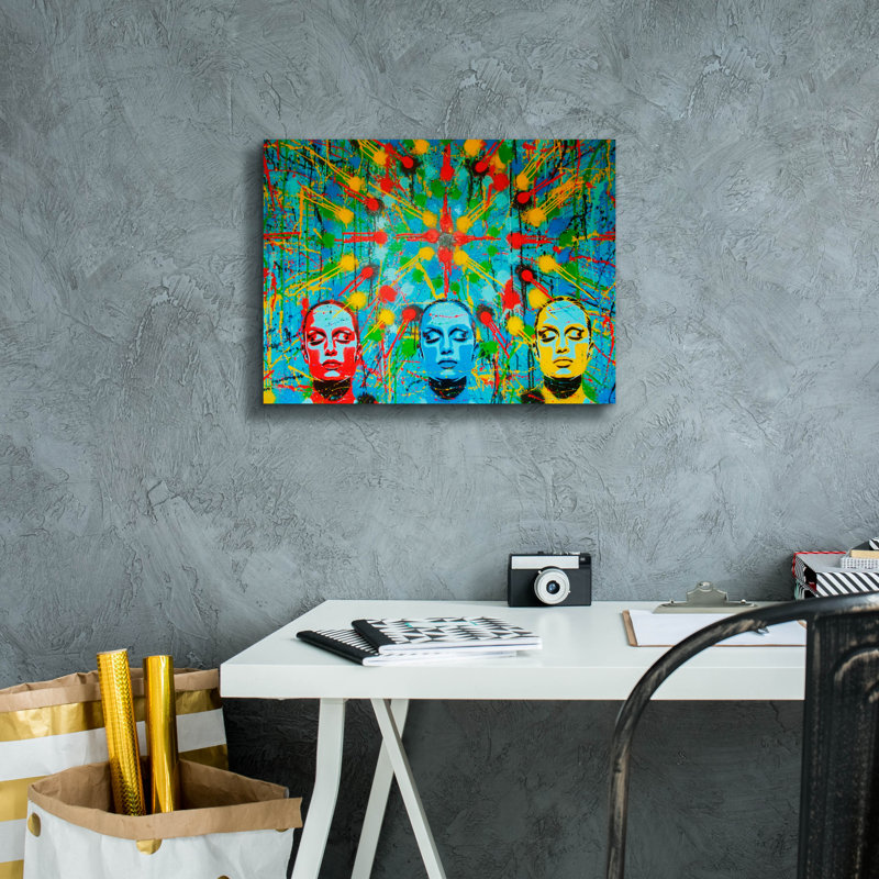 «Kaleidoscope Dreamers» par Abstract Graffiti, H 12 po x l 16 po x P 0,75 po