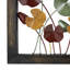 Metal Floral Multi Coloured Wall Decor with Black Frame Set