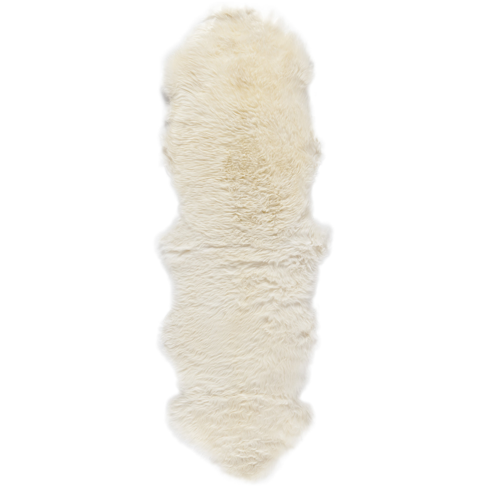 Mera White Handmade Sheepskin Rug, Runner 2' x 6'