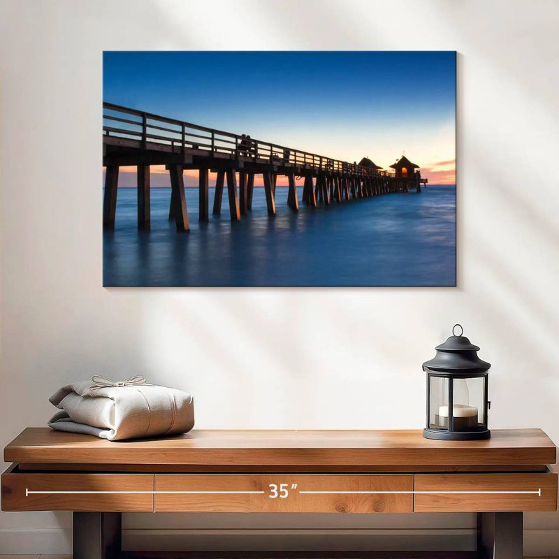 Naples beach pier Aletra, H 16 po x l 24 po