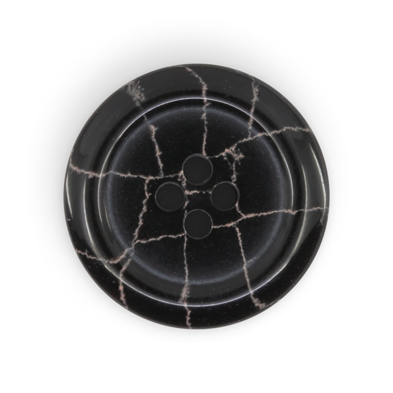 Dritz Recycled Polyester Round Button, 23mm, Black 6 Buttons