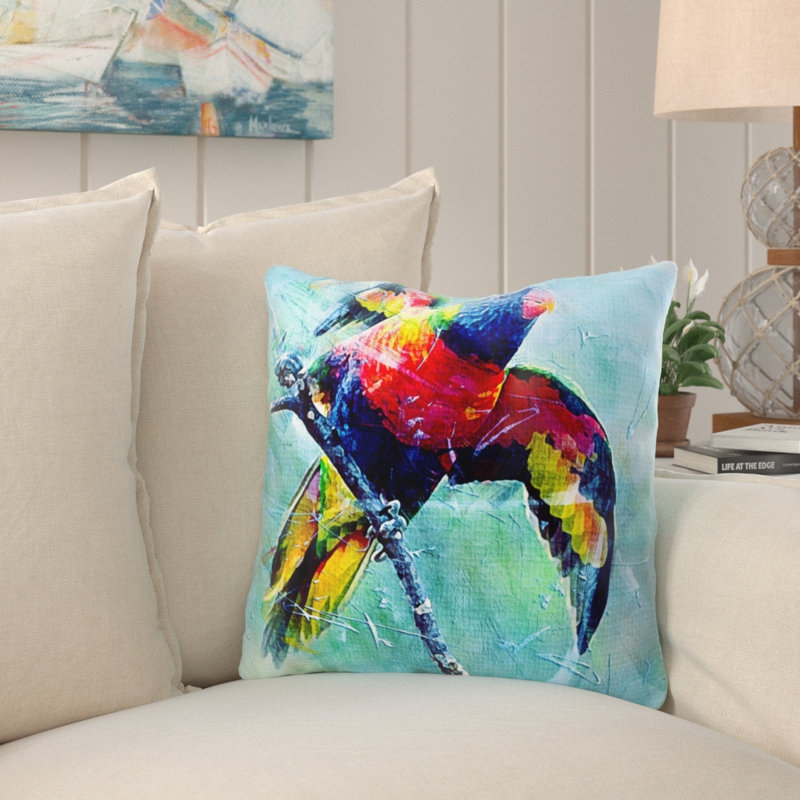 Coussin oiseau Christina, Microsuède, Intérieur