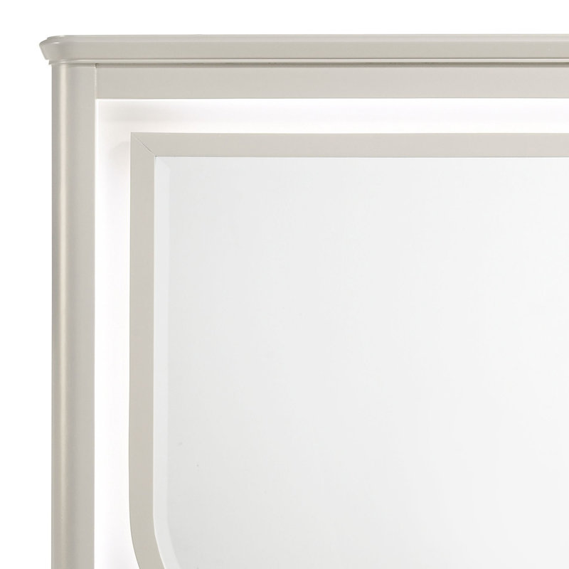 Mirror w/LED, Pearl White Finish
