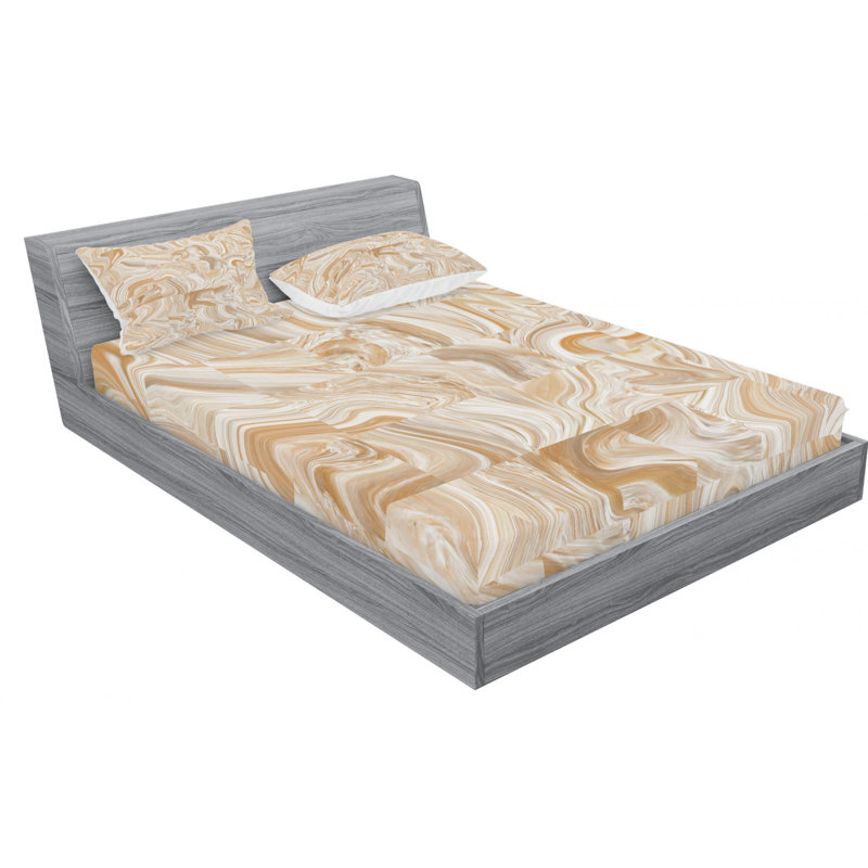 Microfiber Abstract Sheet Set, Full Sheet Set with Fitted Sheet