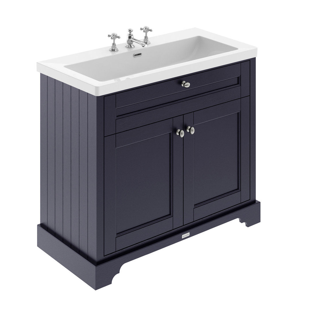 Old London - Vanity Unit Basin - 1000mm - Twilight Blue - Image 3