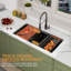 Évier de cuisine 33 "à double cuve encastrable 33" en acier inoxydable calibre 16 de profondeur 33 "-130488796-130488798