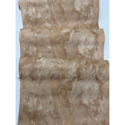 Papier peint imitation tissu brun or art déco brun