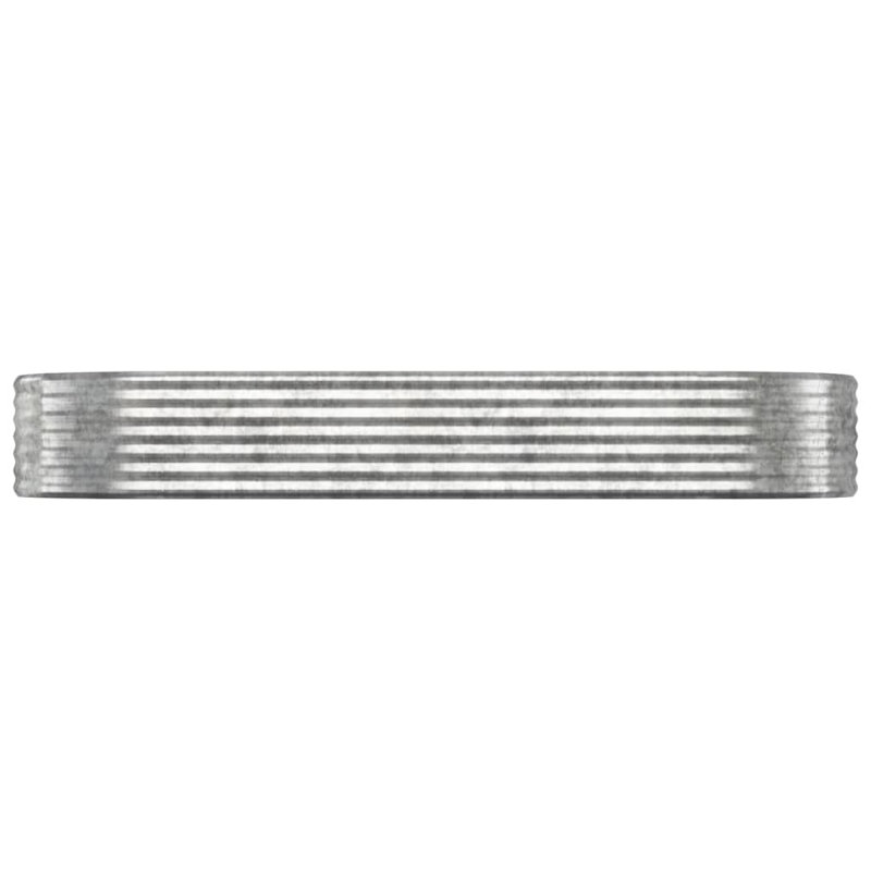 Garden Raised Bed Powder-coated Steel, 36cm H x 249cm W x 100cm D, silver