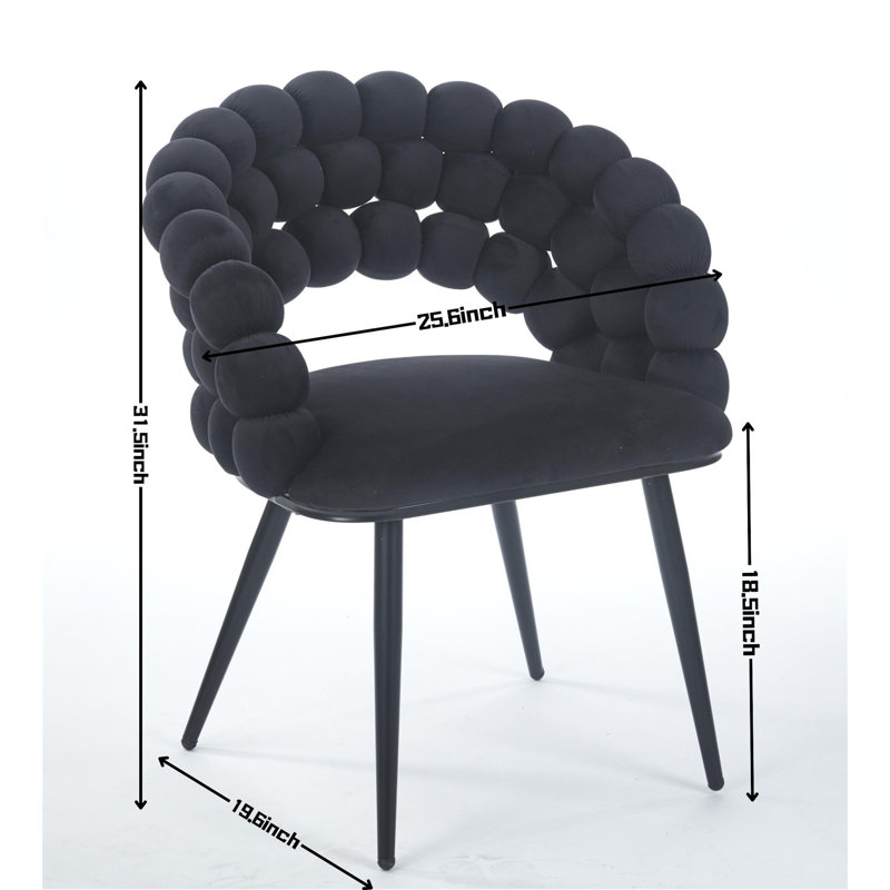 Chaise noire moderne avec pieds en fer de couleur dorée