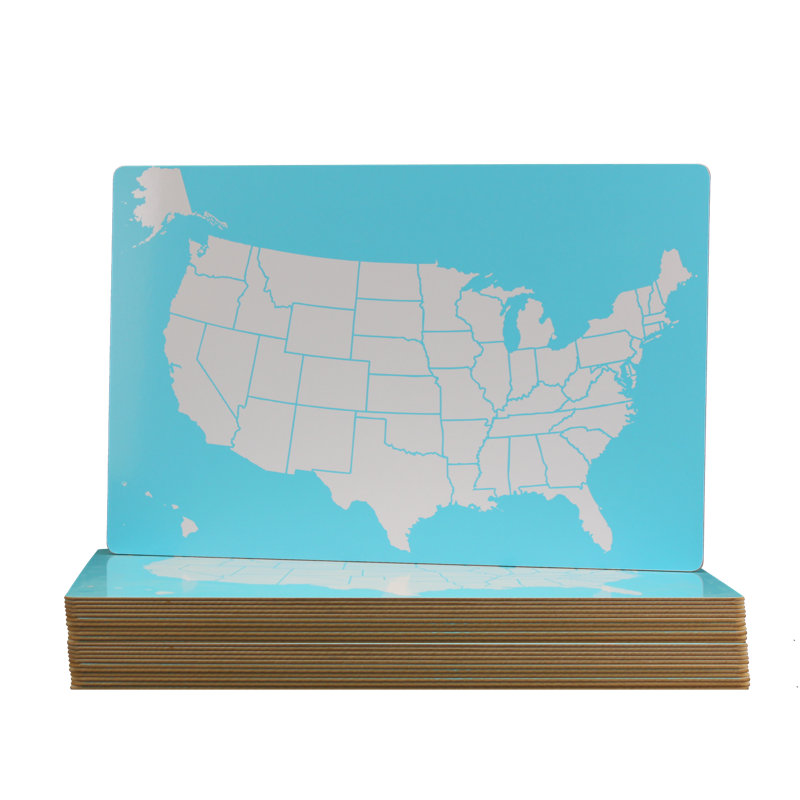 18" x 12" Double-Sided USA Map Dry Erase Board Set