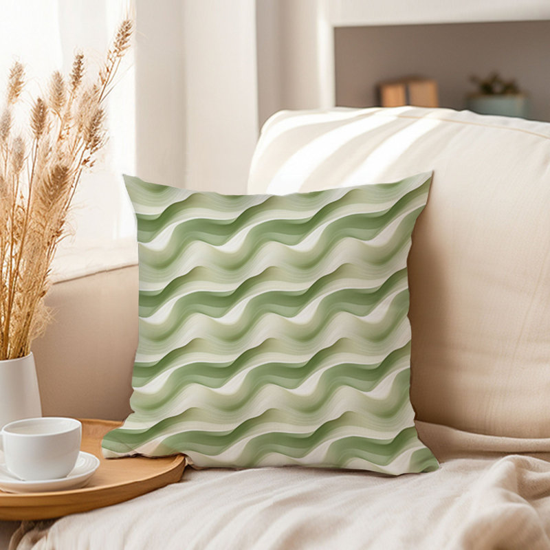 Abstract Green Pattern II Waves Patterns Modern, 16"H x 16"W