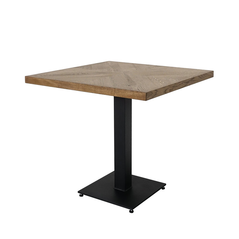Acamas Oak Metal Base Dining Table, Brown Oil