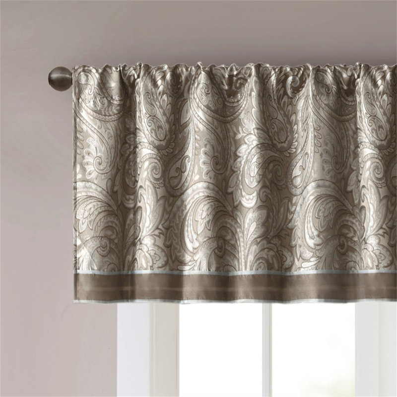 Jacquard Window Valance 50X18", Blue/Brown